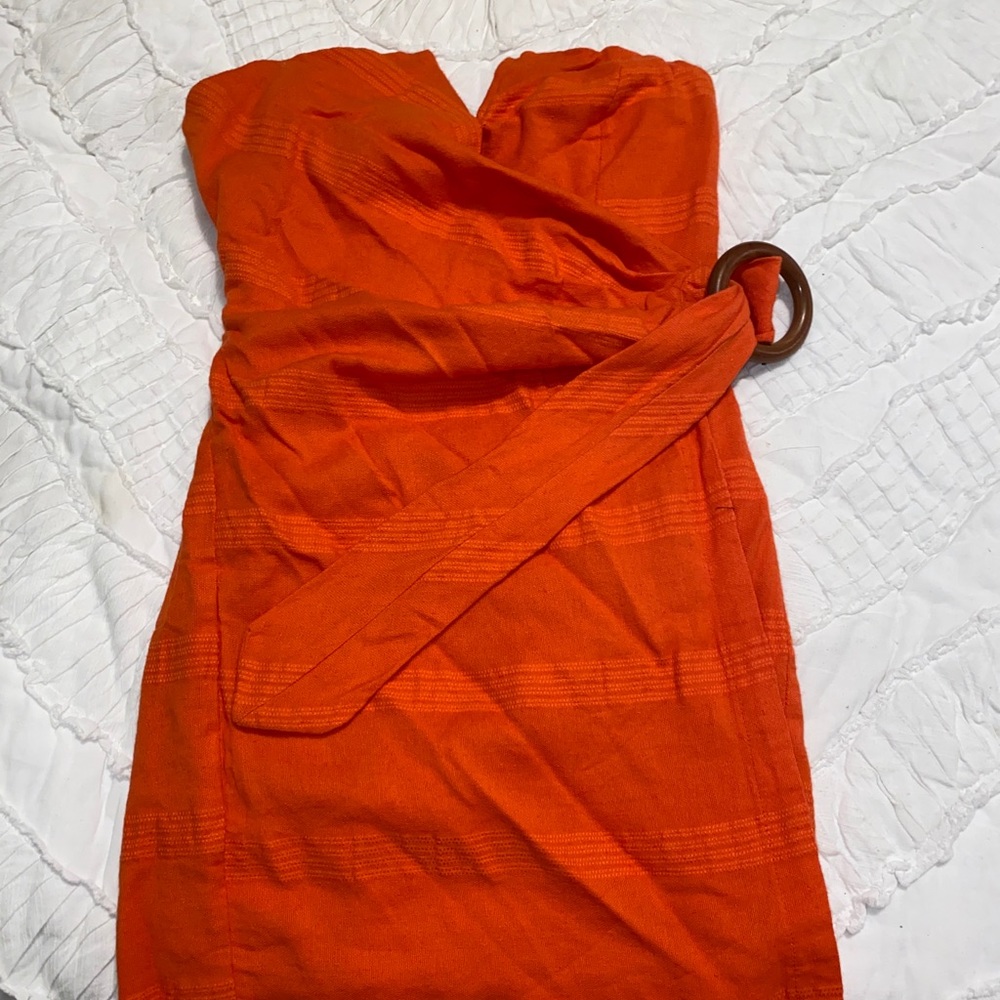 Free People Orange Strapless Dress 4